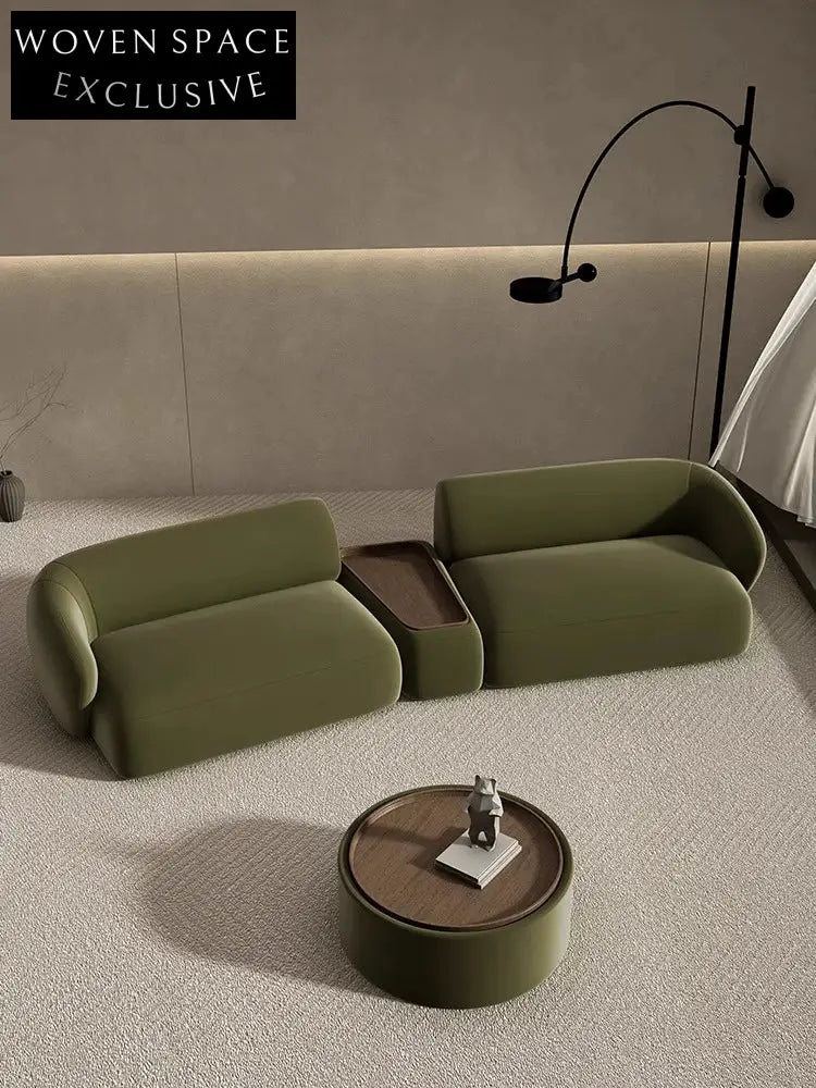 Blake Modern Curved Sofa With Coffee Table