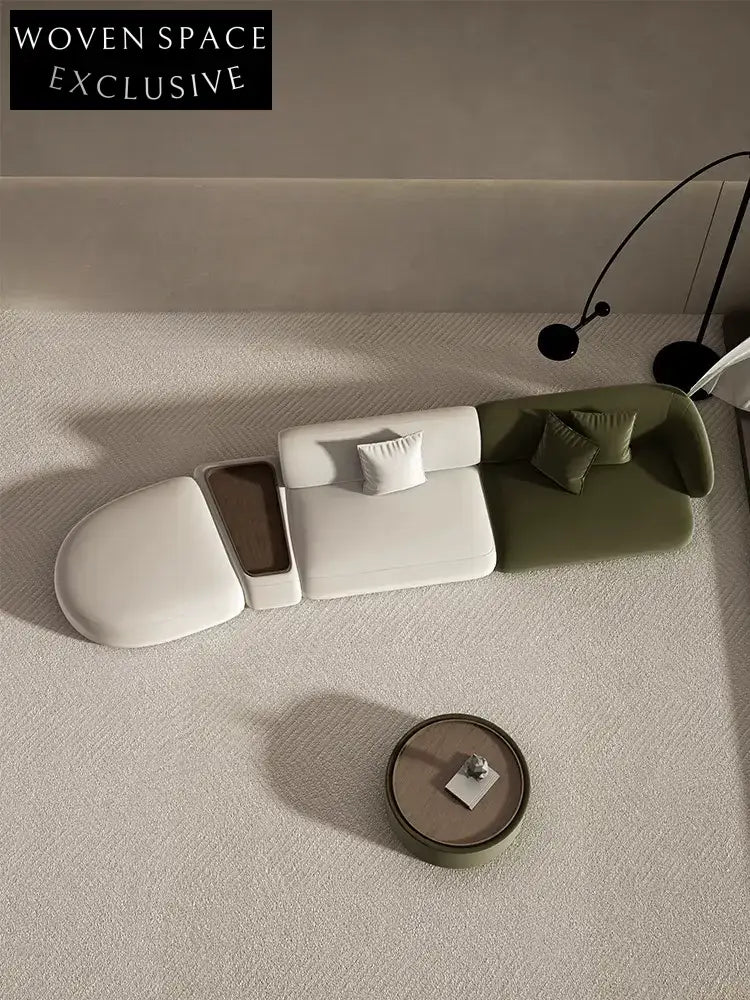 Blake Modern Curved Sofa With Coffee Table