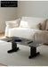 Blue Black Solid Wood Transparent Glass Surface Coffee Table