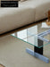 Blue Black Solid Wood Transparent Glass Surface Coffee Table