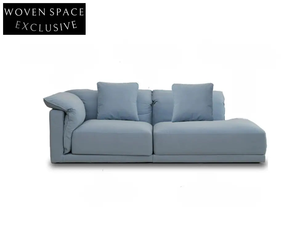 Blue Cotton and Linen Fabric Sofa Small Living Room Multi-person Removable and Washable Free Combination Module
