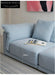 Blue Cotton and Linen Fabric Sofa Small Living Room Multi-person Removable and Washable Free Combination Module