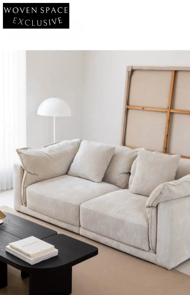 Blue Cotton and Linen Fabric Sofa Small Living Room Multi-person Removable and Washable Free Combination Module