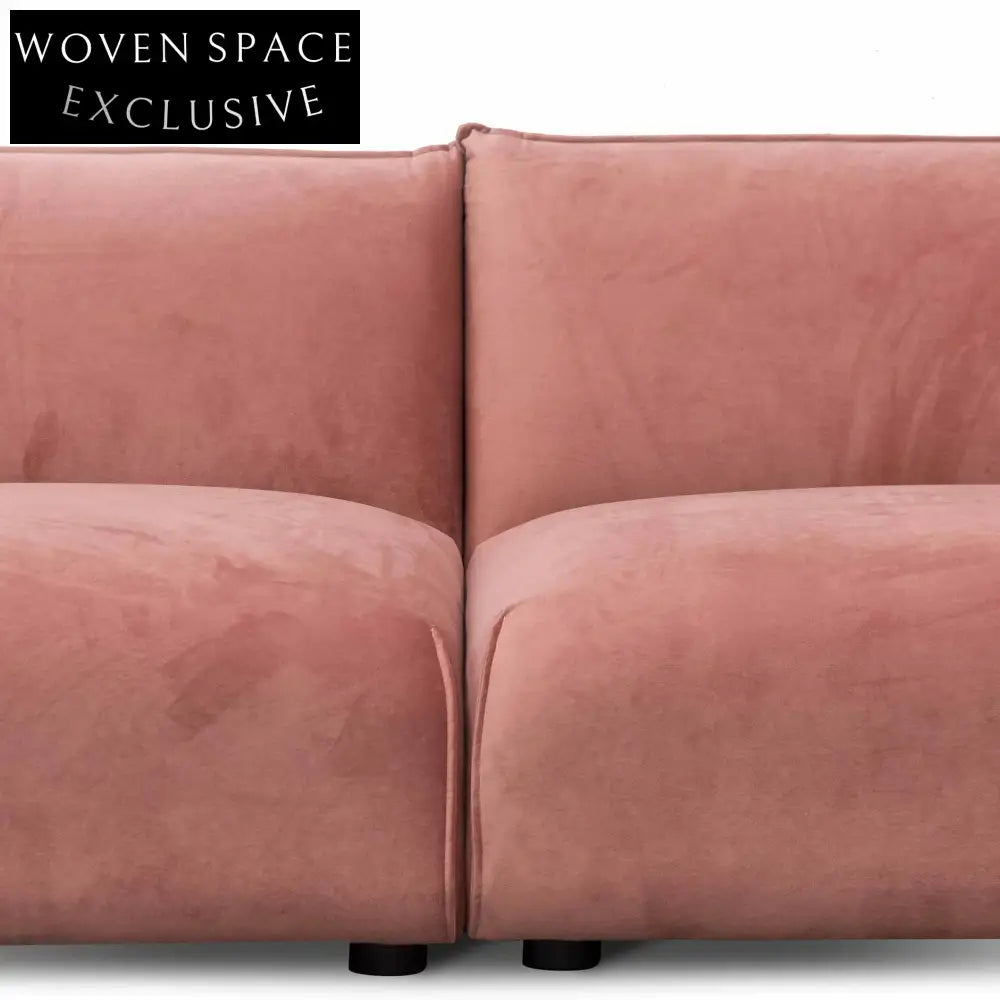 Blush Pink Velvet 3 Seater Sofa Sofas