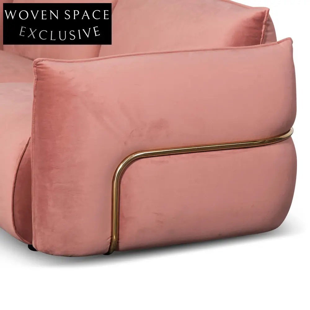Blush Pink Velvet 3 Seater Sofa Sofas