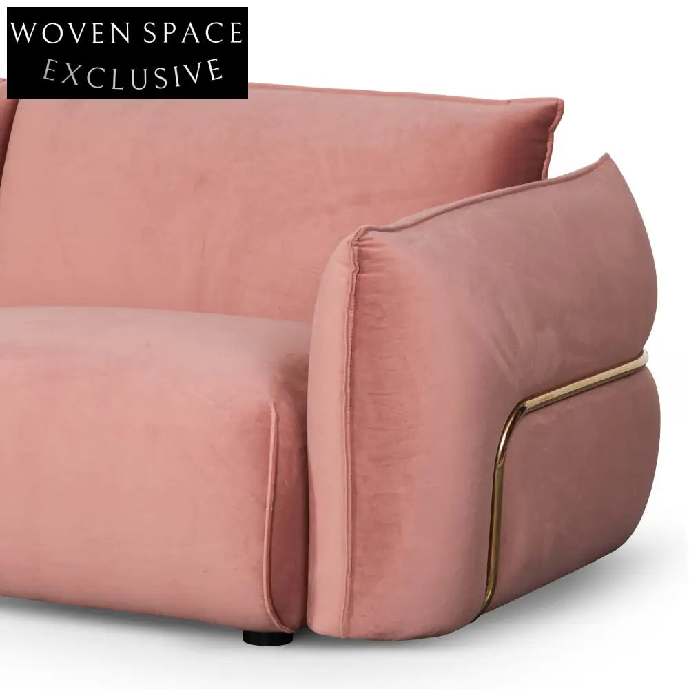 Blush Pink Velvet 3 Seater Sofa Sofas