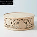 Bohemian Hand-Carved Solid Pine Wood Round Coffee Table for Living Room