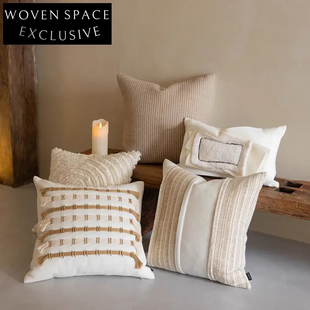 Boho Chic Hand-Woven Decorative Throw Pillow for Sofa Bed Home Decor