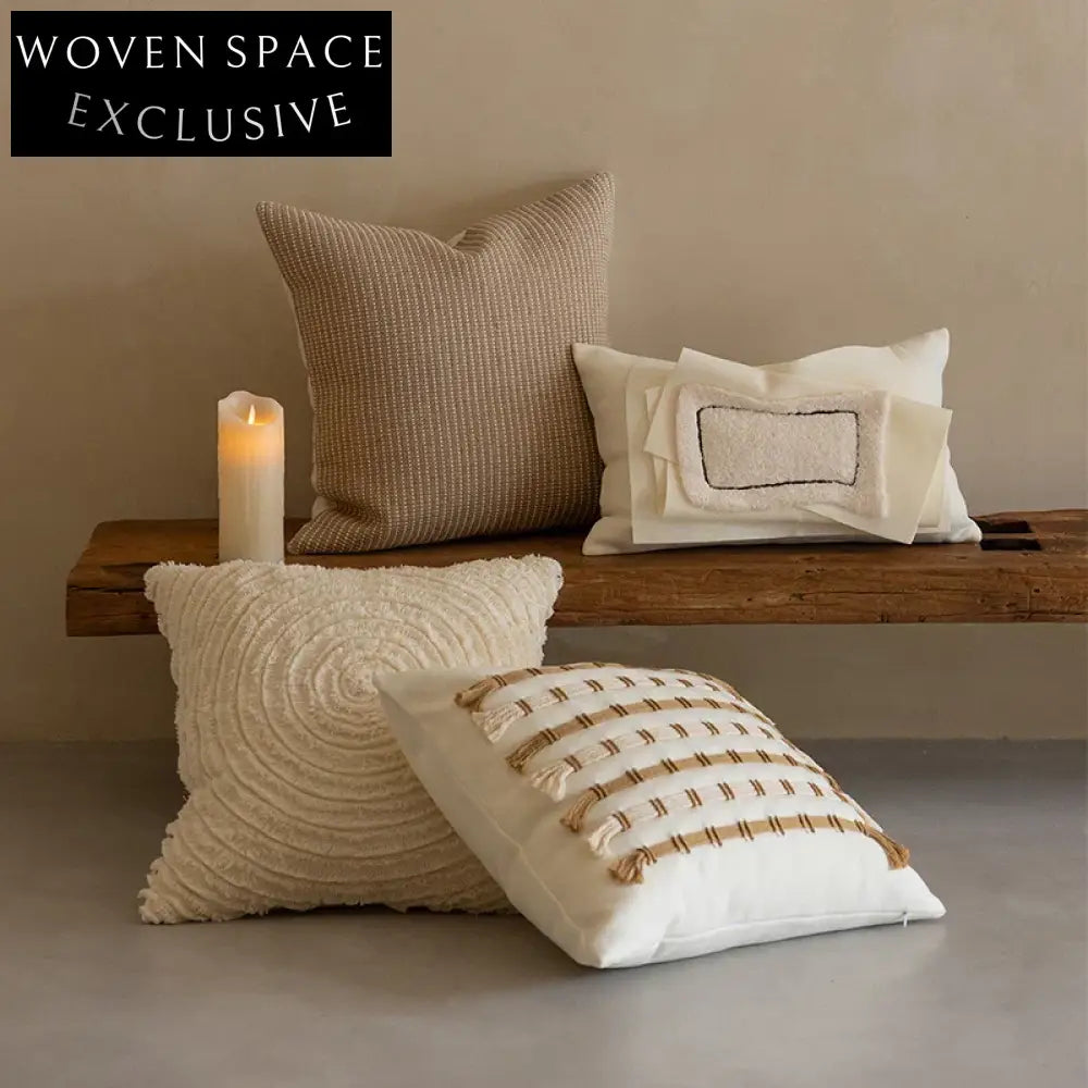 Boho Chic Hand-Woven Decorative Throw Pillow for Sofa Bed Home Decor