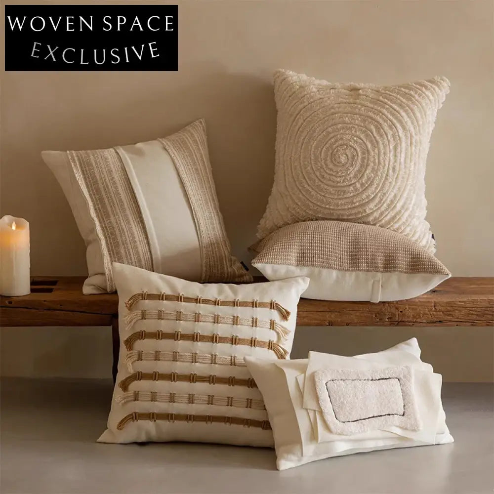 Boho Chic Hand-Woven Decorative Throw Pillow for Sofa Bed Home Decor