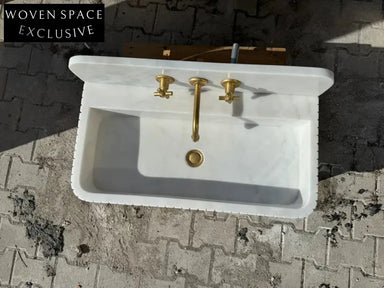 Bouvier Carrara Ribbed Marble Wash Basin