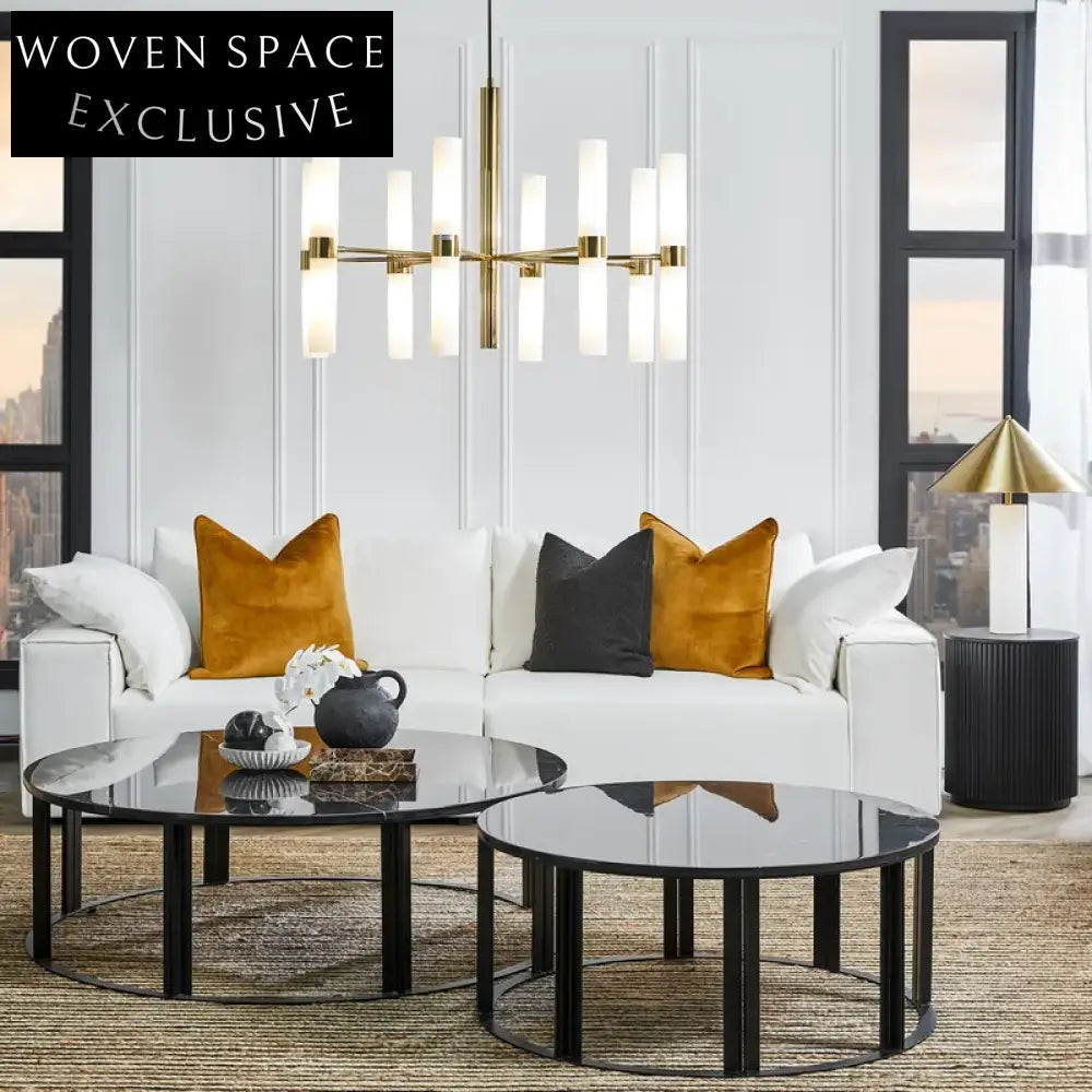 Bowie Marble Coffee Table - Large Black Coffee Table