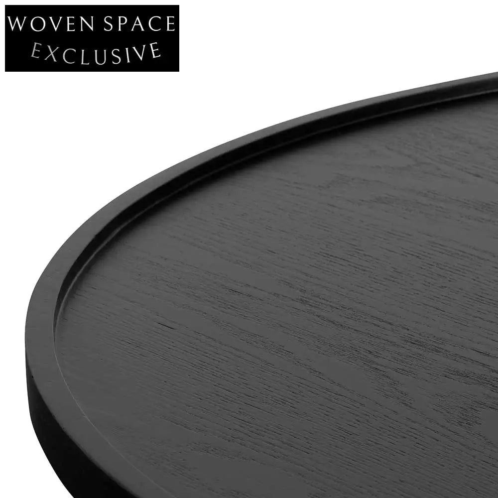 Brenda 1.1m Wooden Round Coffee Table - Black Coffee Tables