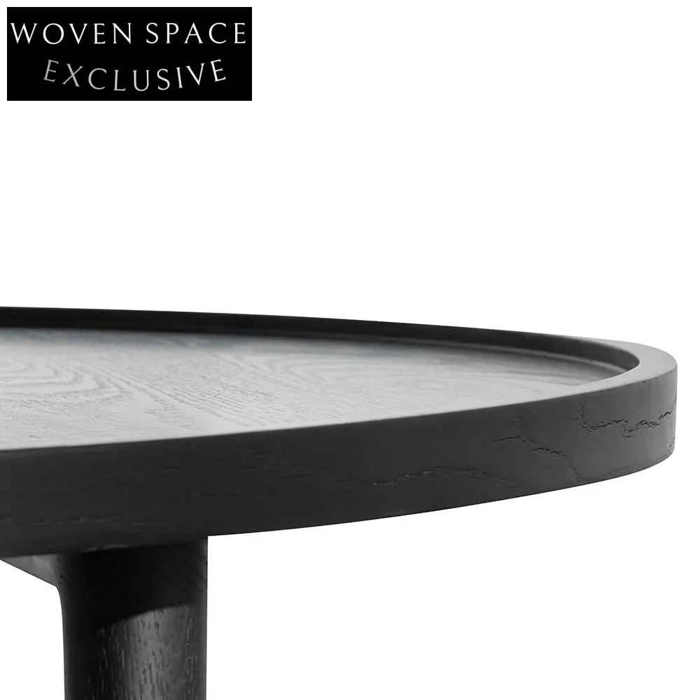 Brenda 1.1m Wooden Round Coffee Table - Black Coffee Tables