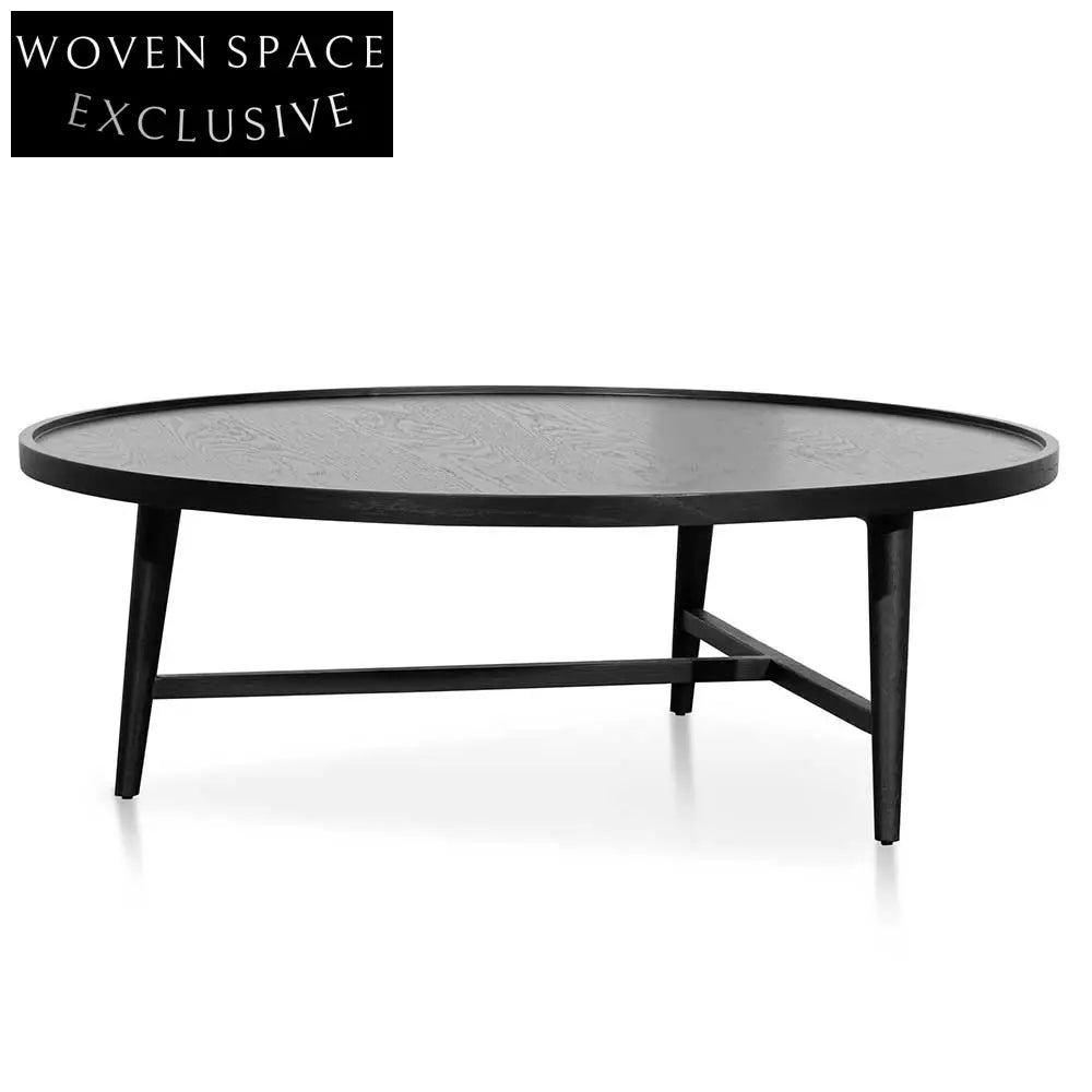 Brenda 1.1m Wooden Round Coffee Table - Black Coffee Tables
