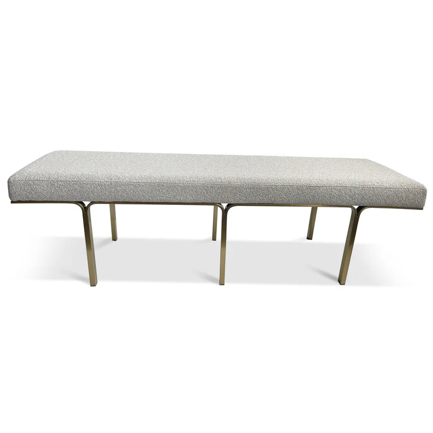 Brittan 1.5m Brushed Gold Ottoman - Clay Grey