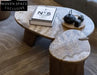 Elegant Brown Travertine Coffee Table: Modern Design for Living Rooms