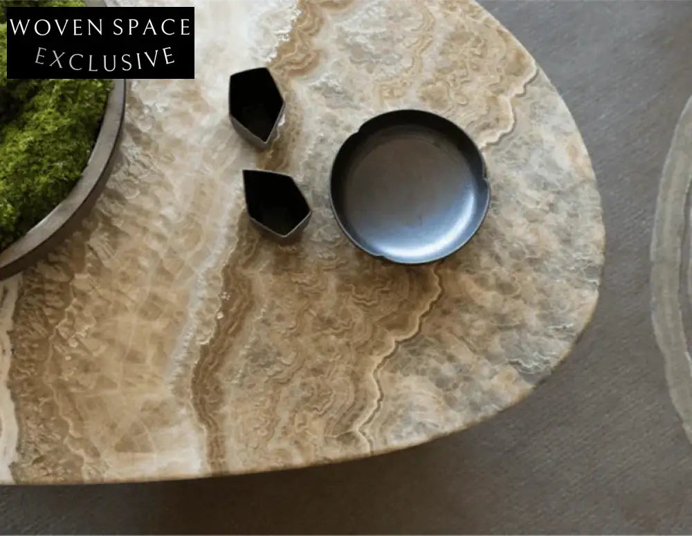 Elegant Brown Travertine Coffee Table: Modern Design for Living Rooms