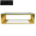 Brushed Gold 1.3m Glass Coffee Table Coffee Tables