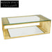Brushed Gold 1.3m Glass Coffee Table Coffee Tables