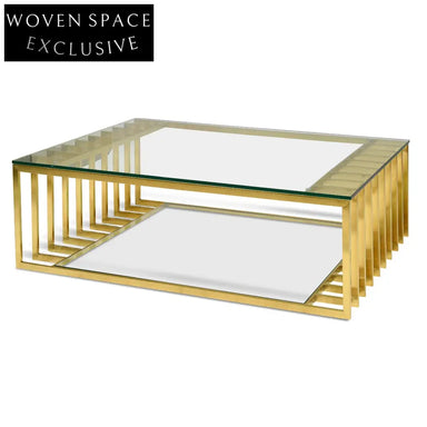 CCF2353-KS 1.3m Glass Coffee Table - Gold Base