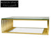 Brushed Gold 1.3m Glass Coffee Table Coffee Tables