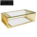 Brushed Gold 1.3m Glass Coffee Table Coffee Tables