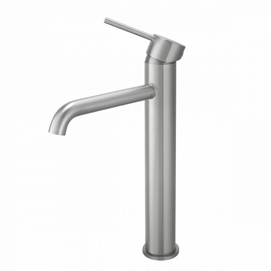 LUCID PIN Series Round Brushed Nickel Tall Basin Mixer