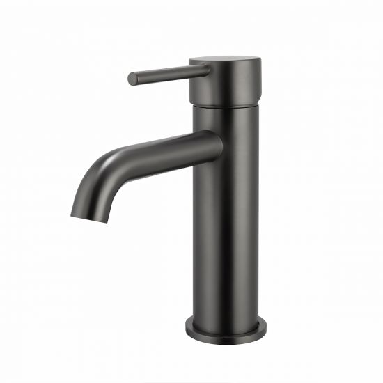 LUCID PIN Series Round Brushed Gun Metal Grey Basin Mixer