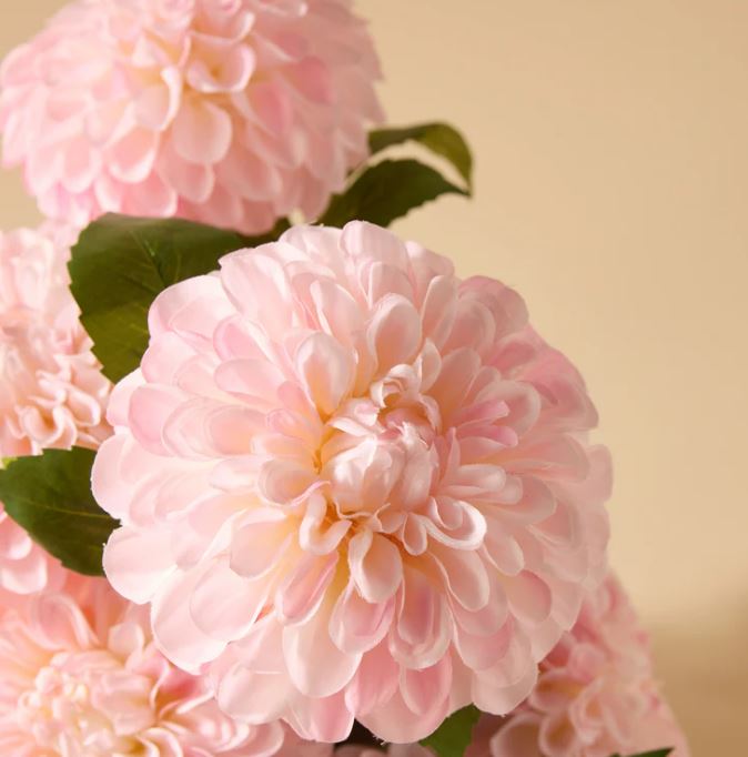 Faux Chrysanthemum Arrangement - Gianna Pot | Light Pink - 37cm