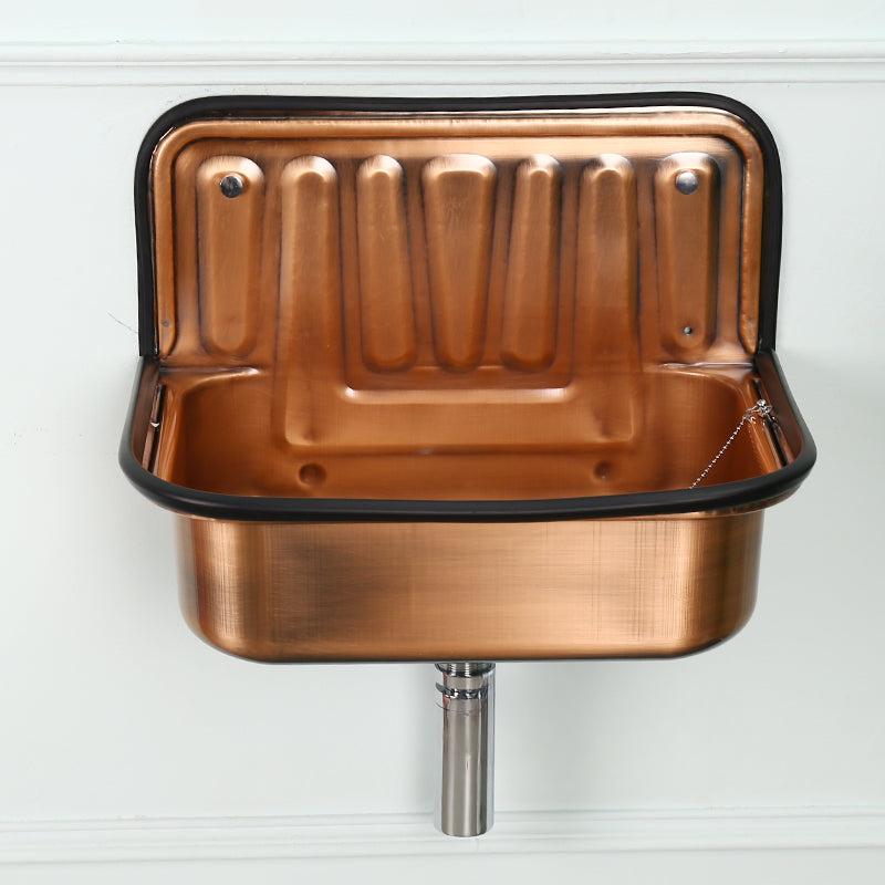 Talia Retro Red Copper Hanging Basin, Nostalgic Bathroom Sink