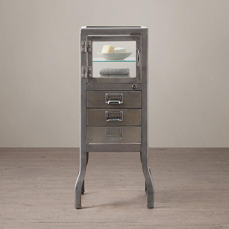 Qassen Dulton Industrial Iron Glass Sideboard