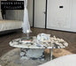 TOSTONE Elegant Natural Calacatta Viola Marble Oval Waterproof Coffee Table