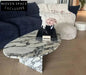 TOSTONE Elegant Natural Calacatta Viola Marble Oval Waterproof Coffee Table
