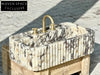 Calacatta Viola marble sink ribbed 3 Sides