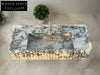 Calacatta Viola marble sink ribbed 3 Sides