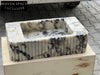 Calacatta Viola marble sink ribbed 3 Sides