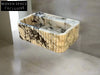 Calacatta Viola marble sink ribbed 3 Sides