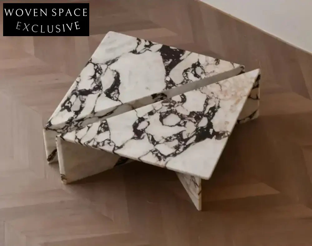 Tostone Elegant Calacatta Viola Marble Triangle Coffee Table for Modern Homes