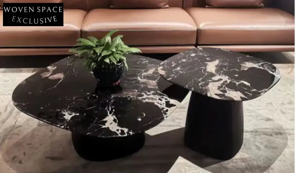 Tostone Calacatta Viola Black Natural Marble Coffee Table Luxury Home Decor