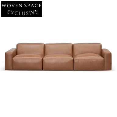 Caramel 4 Seater Sofa - Brown Leather Sofa