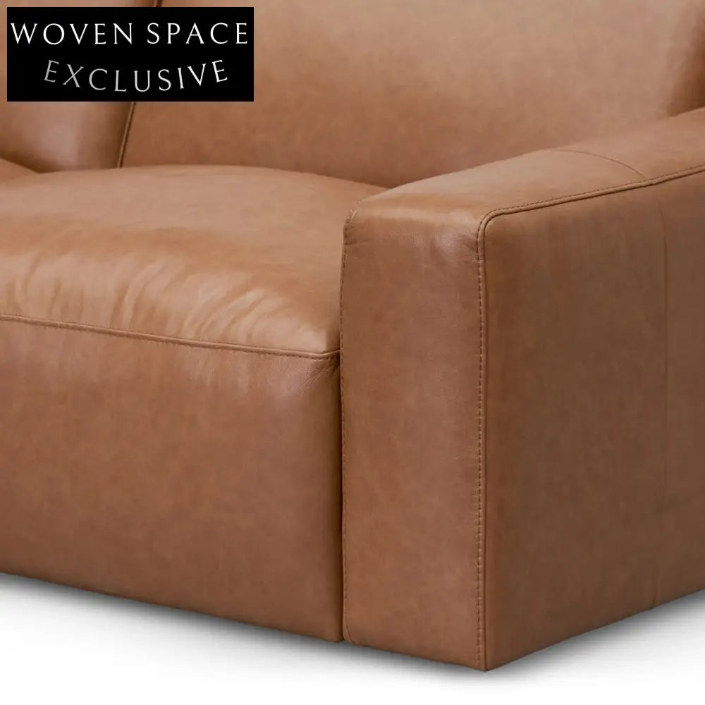 Caramel 4 Seater Sofa - Brown Leather Sofa