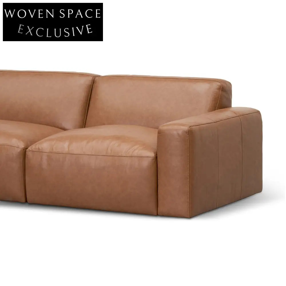 Caramel 4 Seater Sofa - Brown Leather Sofa
