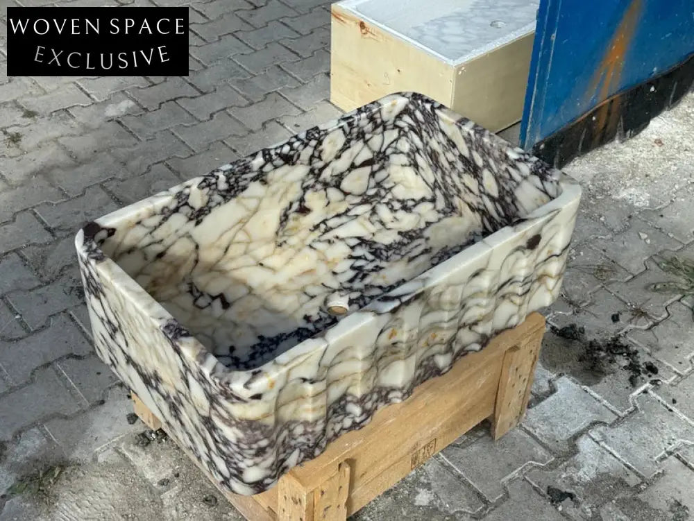 Carlo Viola Marble Sink Farmhouse Vanity Trendy Bathroom Basin