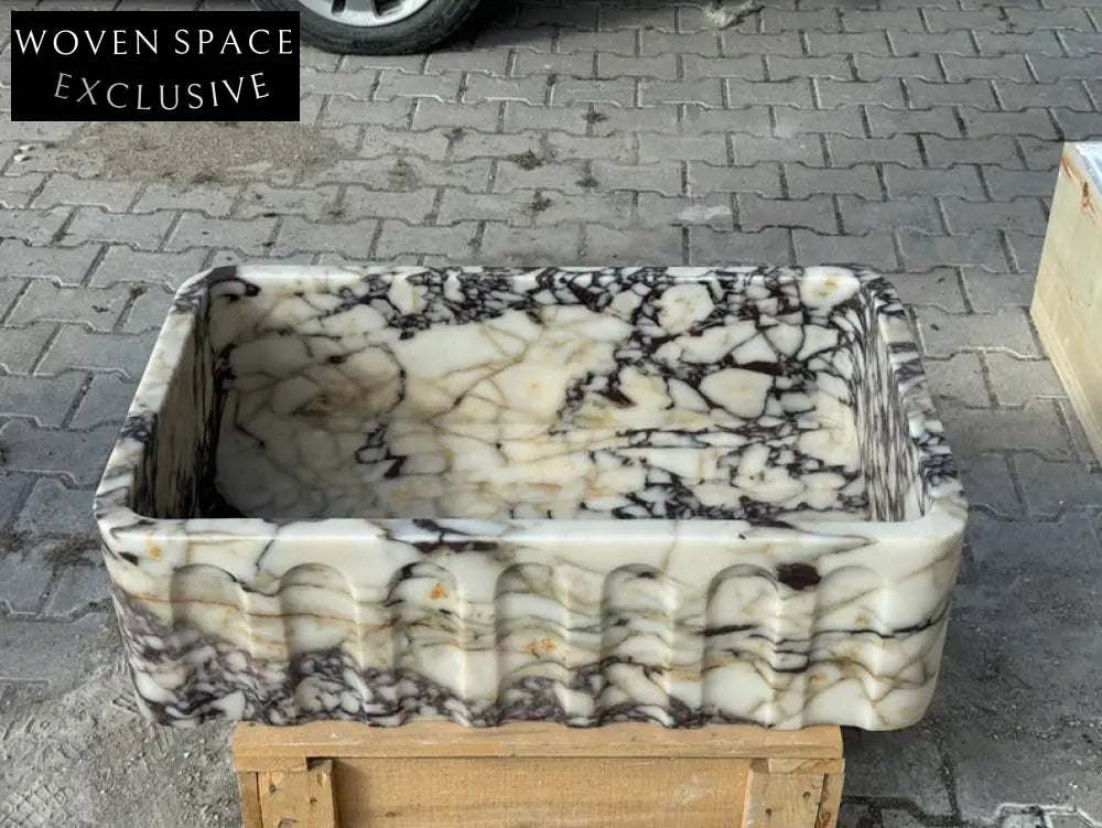 Carlo Viola Marble Sink Farmhouse Vanity Trendy Bathroom Basin