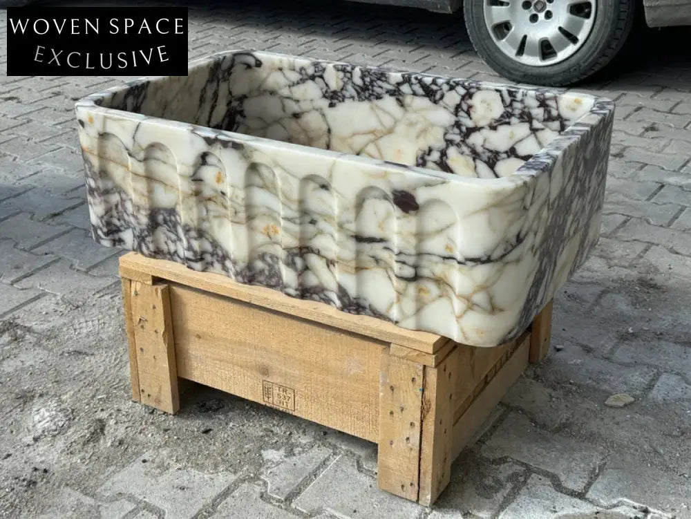 Carlo Viola Marble Sink Farmhouse Vanity Trendy Bathroom Basin