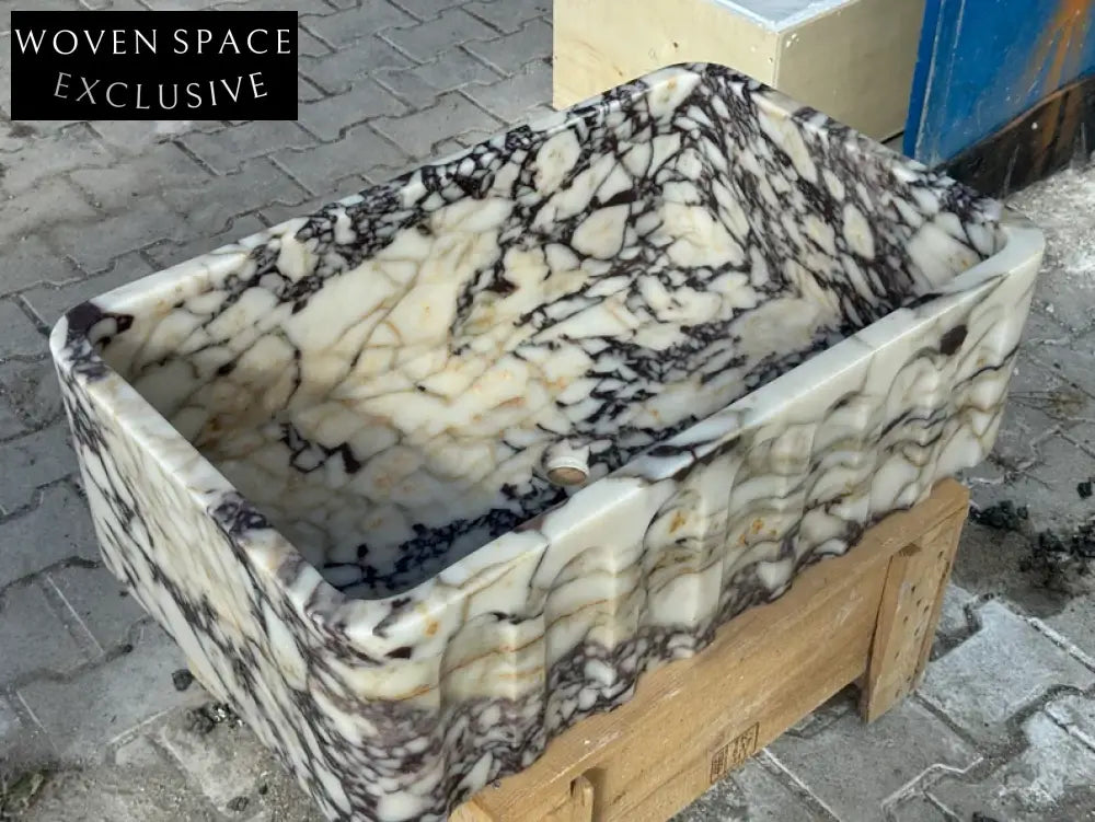 Carlo Viola Marble Sink Farmhouse Vanity Trendy Bathroom Basin