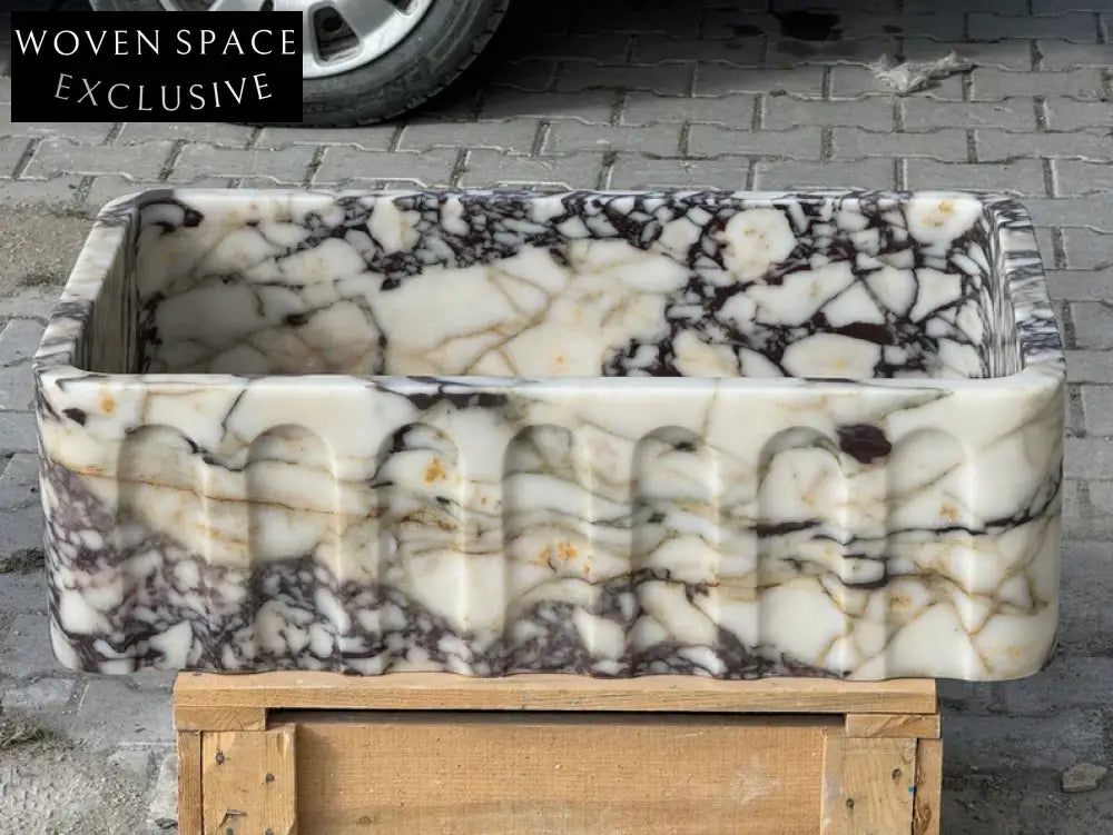 Carlo Viola Marble Sink Farmhouse Vanity Trendy Bathroom Basin