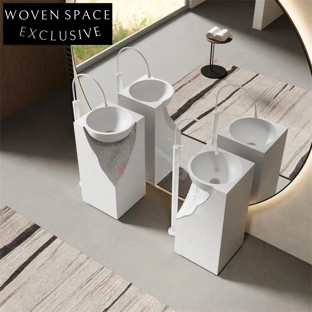 Caroline White Cave Stone Pedestal Basin