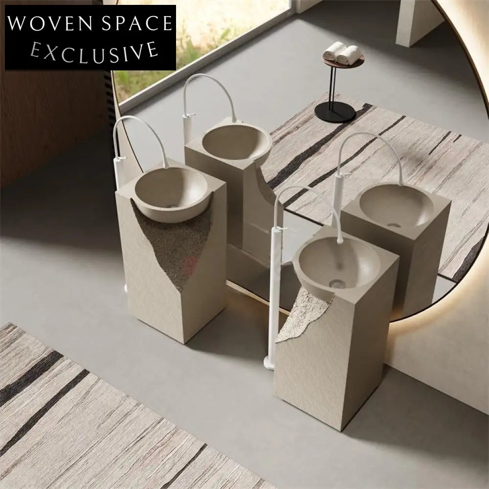 Caroline White Cave Stone Pedestal Basin